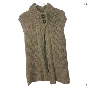 Zara Wool Blend Buttoned Sleeveless Cardigan Size M